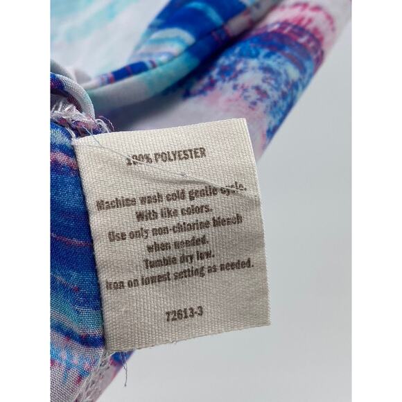 DECREE Women's Blue-Pink Sheer Short Sleeve Open-Front Shawl Cover-Up SZ S - Picture 8 of 9